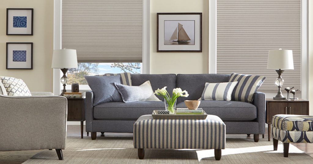 Alta Window Fashions Honeycomb Shades Living Room
